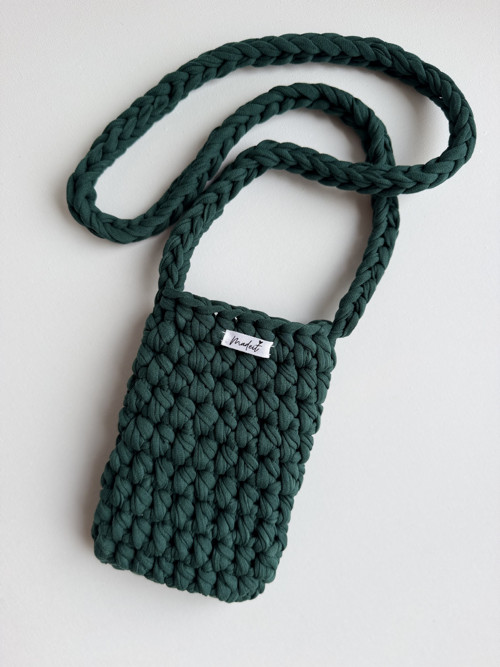 Crossbody kabelka na mobil - tmavě zelená