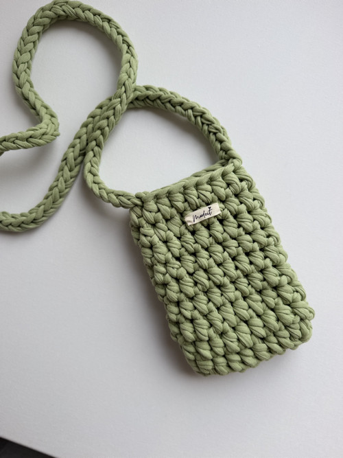Crossbody kabelka na mobil - světle zelená