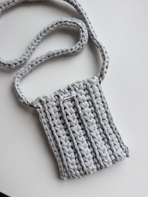 Crossbody kabelka na mobil - stříbrná/světle šedá