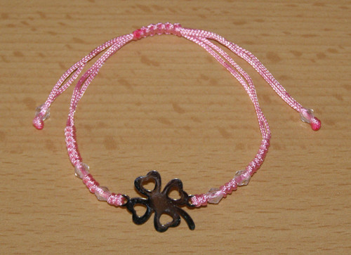 Shamballa náramek - nerez - Čtyřlístek