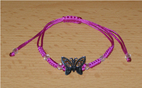 Shamballa náramek - nerez - Motýlek