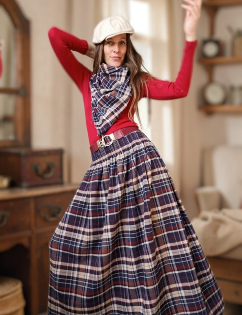 Úchvatná Károvaná Sukně Světlejší Outlander