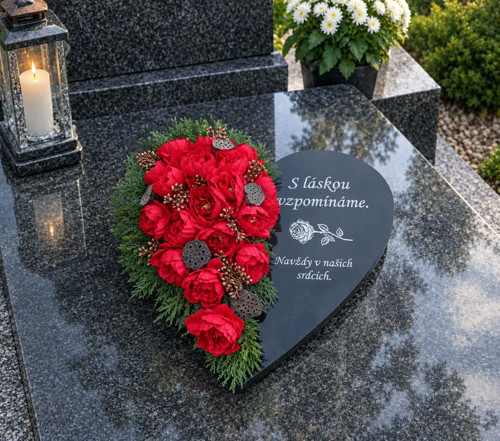 Vzpomínkové srdíčko s gravírováním velké I
