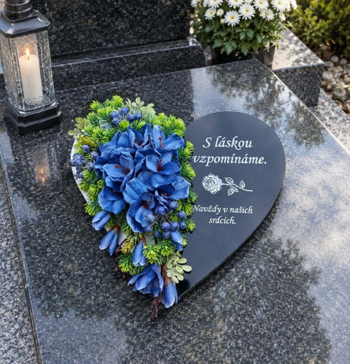 Vzpomínkové srdíčko s gravírováním velké II
