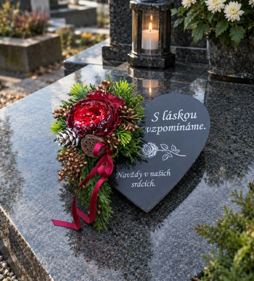 Vzpomínkové srdíčko s gravírováním malé I