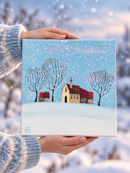 Originální obraz: Zima - 20x20cm
