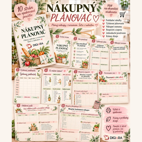 Nákupní plánovač – jídelníček a nákupy PDF
