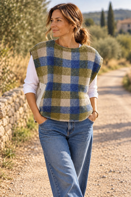 Ántré Autorská Vesta | Vlna | Blue & Olive
