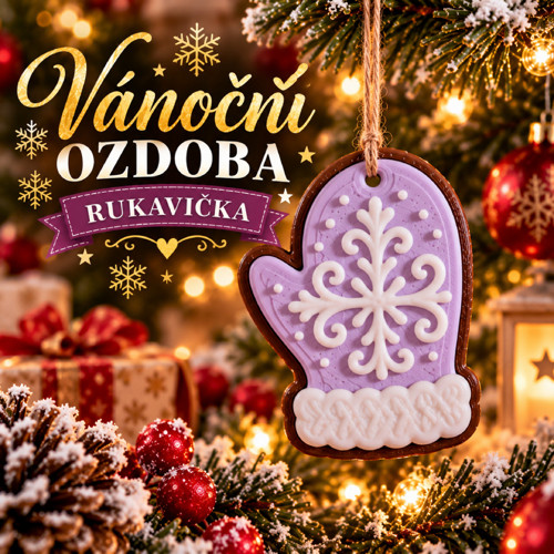 Vánoční ozdoby s polevou - Rukavička