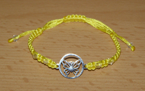 Shamballa náramek - nerez - Motýlek