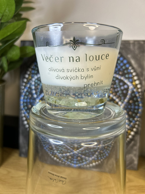 Olivová svíčka s vůní divokých bylin, prehnit