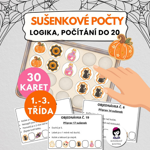 Halloweenské sušenky| Sčítání a odčítání do 20 |