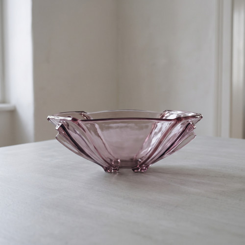 Art deco mísa, Rudolf Schrötter, fialové sklo