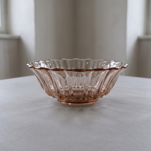 Art deco skleněná mísa, rosalinové sklo