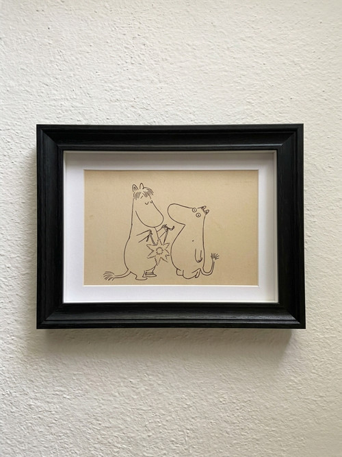 Mumínci něžná vintage ilustrace v rámečku