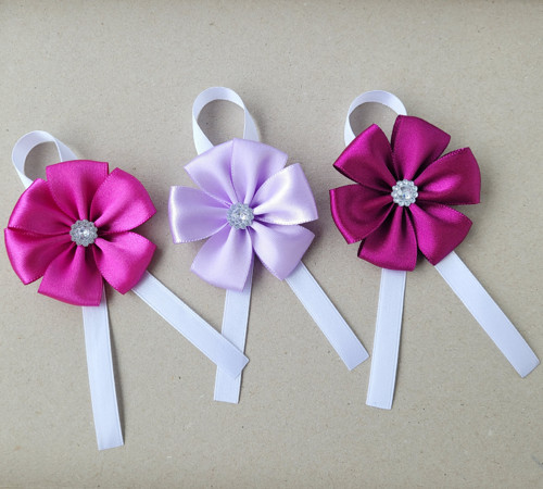 3x střední kanzashi - kotiliony - taneční SKLADEM