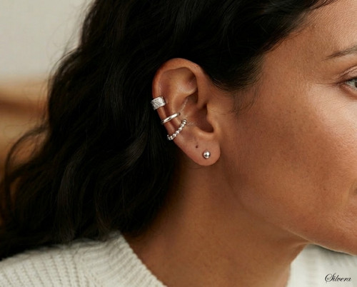 Stříbrný 925 set na jedno ucho, earcuff