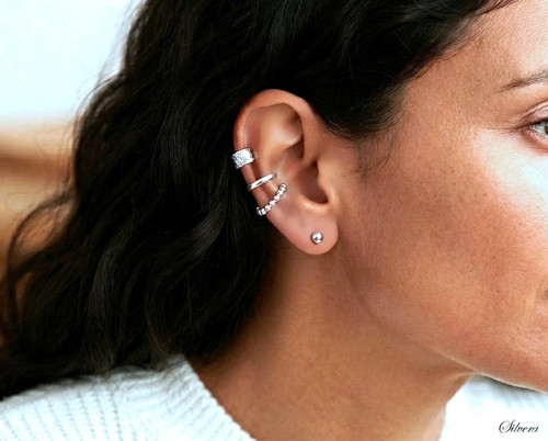 Stříbrný 925 set na jedno ucho, earcuff