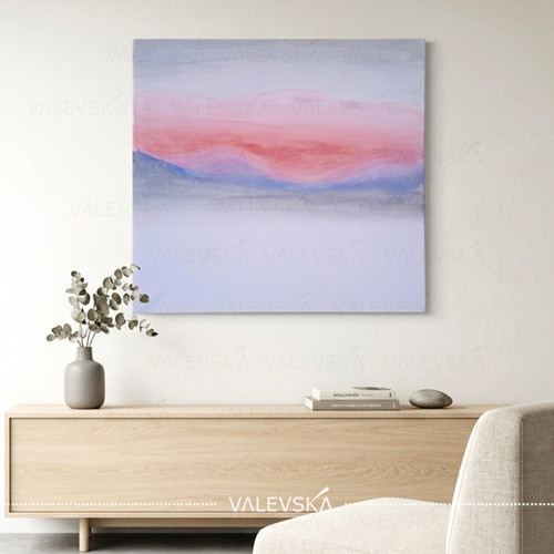 Ráno na horách, malba na plátně 50x50cm, originál