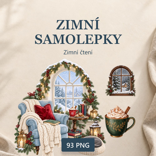 93 samolepek PNG | Zimní čtení