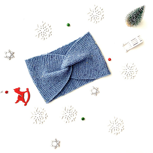 Pletená čelenka Denim