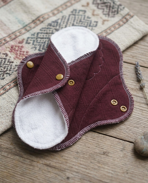 Denní vložka/ bordó/ NORMAL/ PUL froté/ 26 cm
