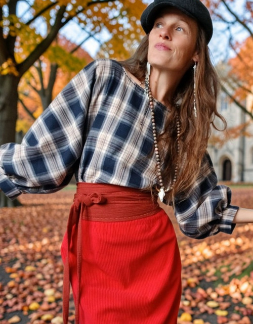 Půvabná Podzimní Stylová Halenka Měkký Flanel