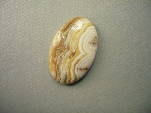 Kabošon - achát krajkový žlutý 31 mm, č.9