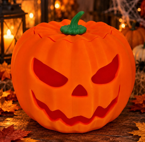 Halloweenská dýně s děsivým obličejem