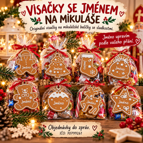 Visačky se jménem na Mikuláše