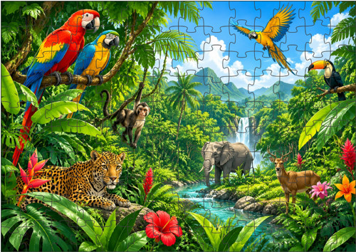 PUZZLE 300 dílků zvířátka ze ZOO