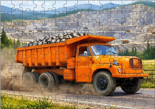 PUZZLE 120 dílků České nákladní auto v lomu