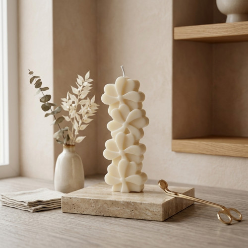 Designová sójová svíčka - Květinový sloupec