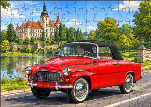 PUZZLE 300 dílků Veterán a toulky po zámcích