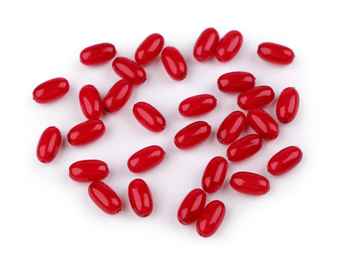 Plastové voskové korálky (10g) - červená