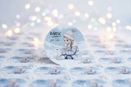 Dárek pro tebe samolepky 3 cm 54 ks
