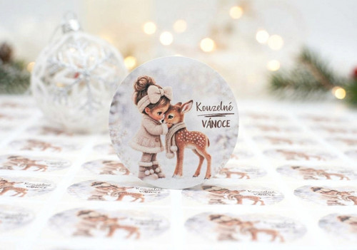 Kouzelné Vánoce samolepky 3 cm 54 ks