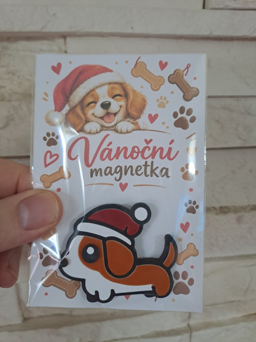 Vánoční magnetka - Pejsek