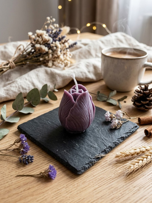 Vonná sójová svíčka Tulipán – Levandule