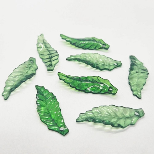 Lístky, 30x10mm, zel.tm., 11ks