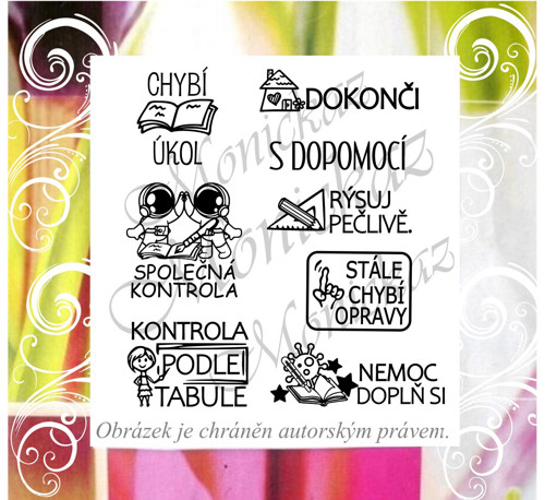 Sada 8 razítek. Razítka školní. — foto 1
