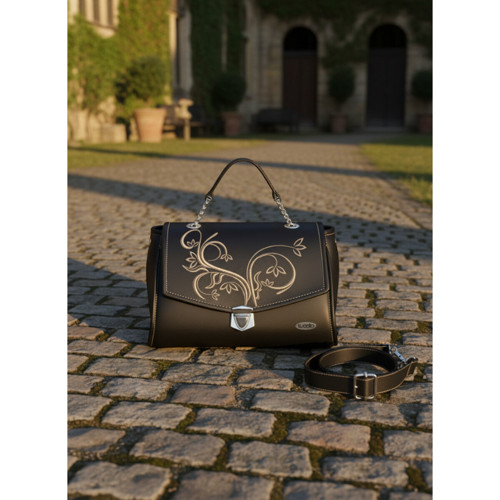 Crossbody kabelka Sofi Black – vyšívaný vzor