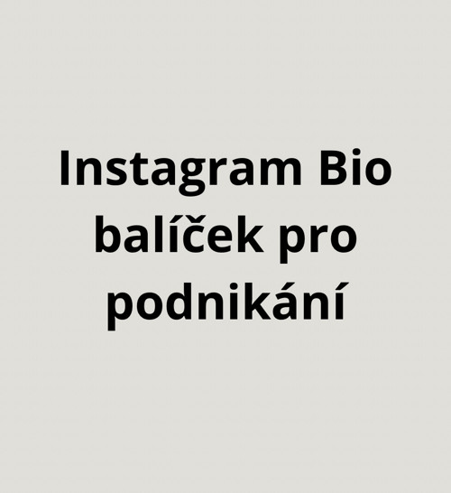 Instagram Bio balíček pro podnikání