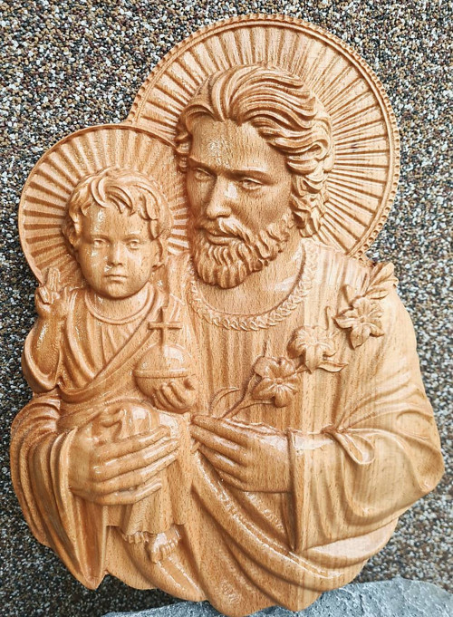 Drevorezba Sv. Jozef a Ježiško
