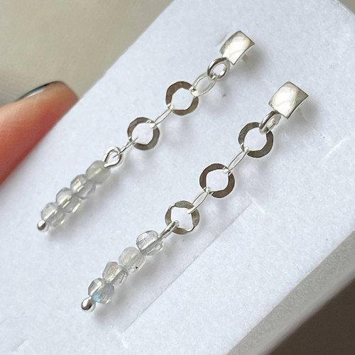 Elegantní náušnice s labradoritem AG925 E015