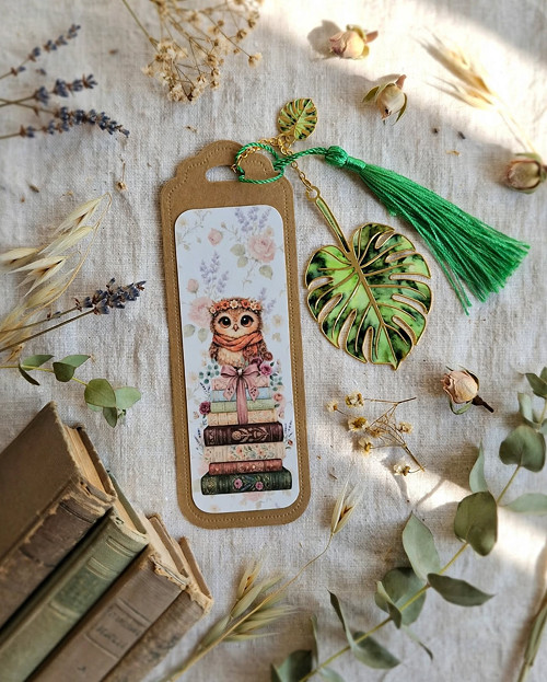 Laminovaná záložka do knihy s motivem sovičky
