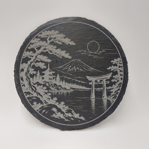 Podtác z břidlice - japonská krajina