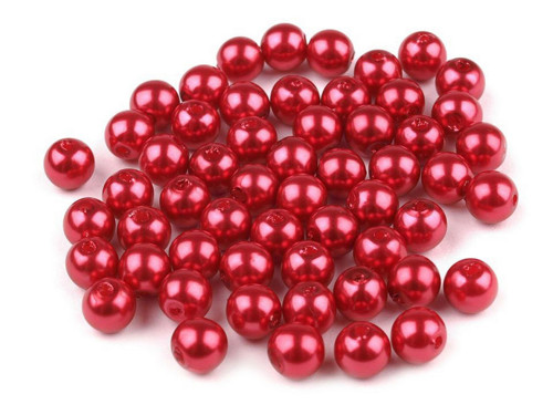 Plastové voskové korálky 6mm (20g) - červená