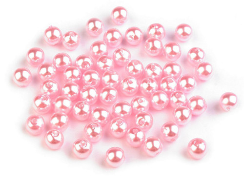 Plastové voskové korálky 6 mm (20g) - růžová