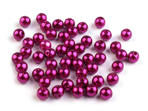 Plastové voskové korálky 6mm (20g) - fuchsie